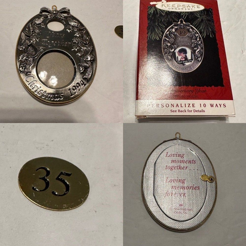 Hallmark Keepsake Christmas Ornament Photo Frame Christmas Wedding Dated 1994